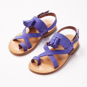 Blue Leather sandals for girls