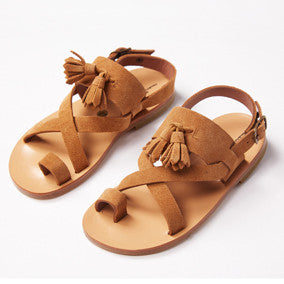 Brown Leather sandals for girls